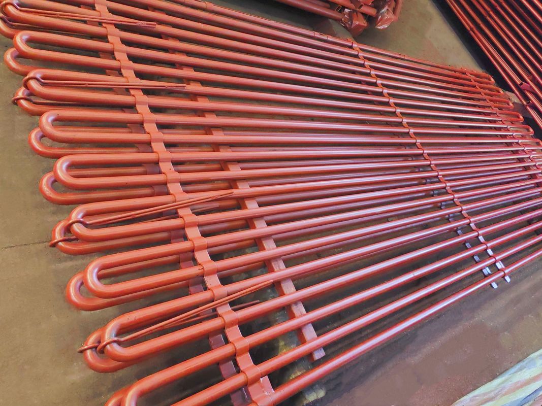 Tubes serpentines pour échangeur de chaleur et superchauffeur dans chaudière de récupération de chaleur usée avec test hydrostatique à 100%